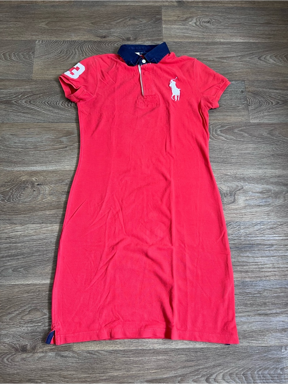 Vintage Ralph Lauren Navy Shirt with Red Interior Trim/A590